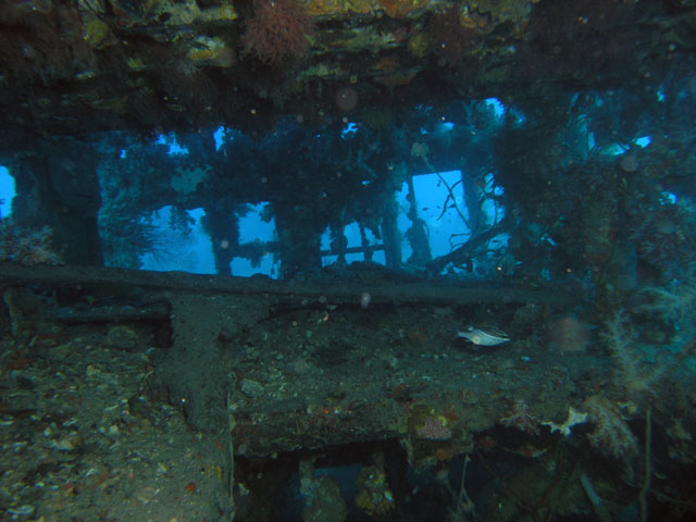 Wreck of fishingboat at Soyak, Pulau Tioman, West Malaysia