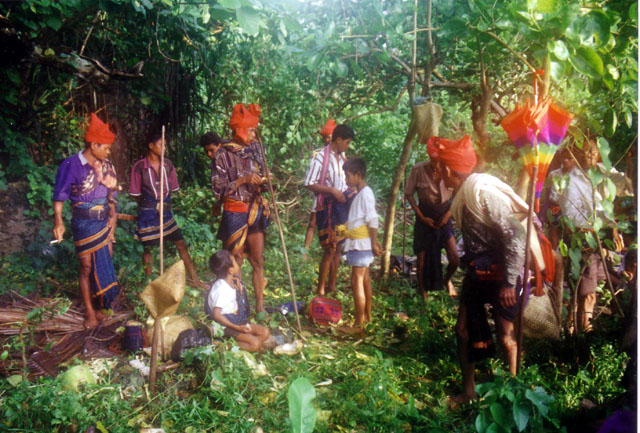 The medicine men will initiate the pasola, Lamboya, Central Sumba, Nusa Tenggara